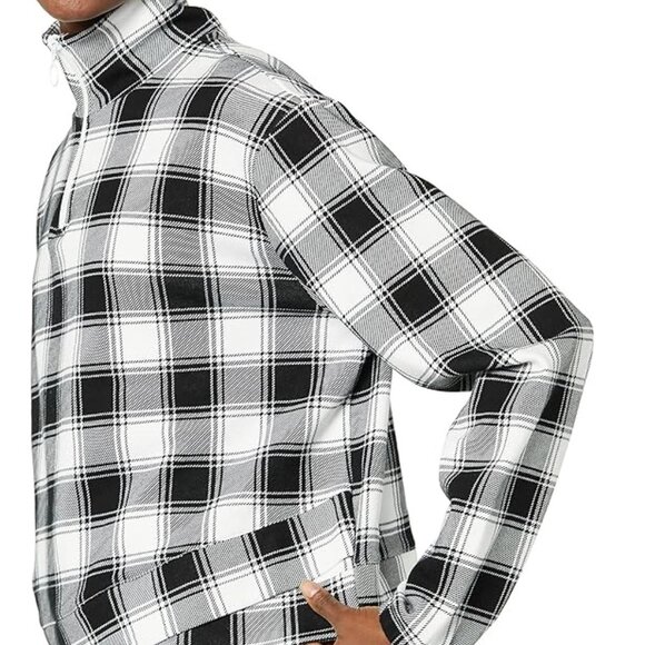 EleVen by Venus Williams One More Time Pullover Women's Size S Black White Plaid - Picture 3 of 8
